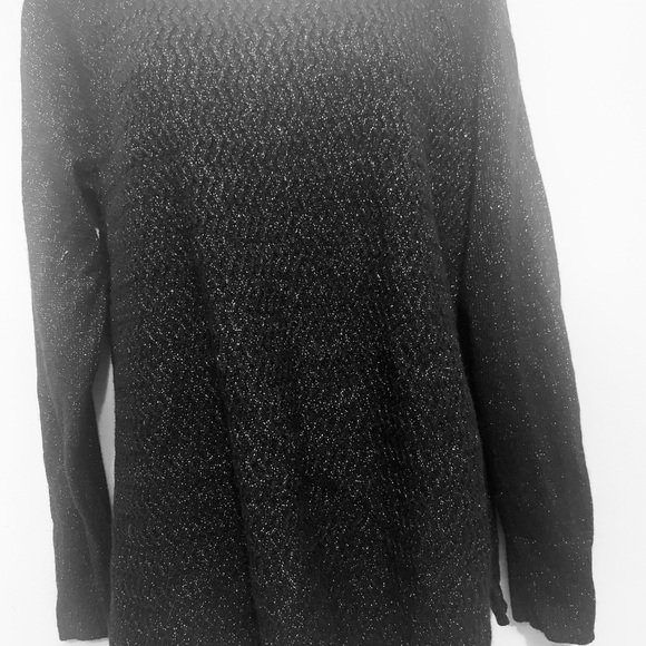 Loft Black Shimmer Sweater Sz XL - Picture 5 of 10